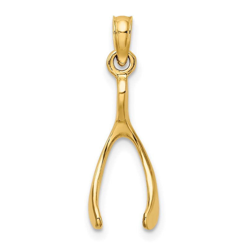 14k Wishbone Pendant K2766