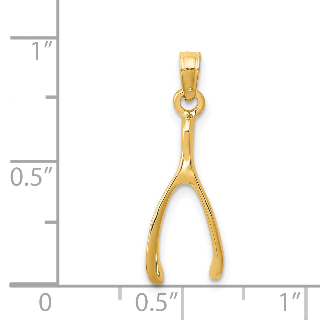 14k Wishbone Pendant K2766