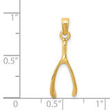 14k Wishbone Pendant K2766