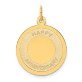 14K HAPPY ANNIVERSARY 20mm Engravable Disc Charm A1953