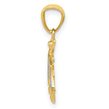 14k and White Rhodium Bee Pendant YC1055