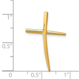 14K Polished Curved Cross Chain Slide C3611