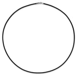 14k White Gold Clasp 2mm 16 inch Black Leather Cord Necklace XG261