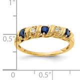 14k 2.75mm Blue Sapphire and AAA Diamond Twist Ring Y4718S/AAA