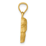 14K Satin Diamond-cut Shih Tzu Dog Pendant K3432