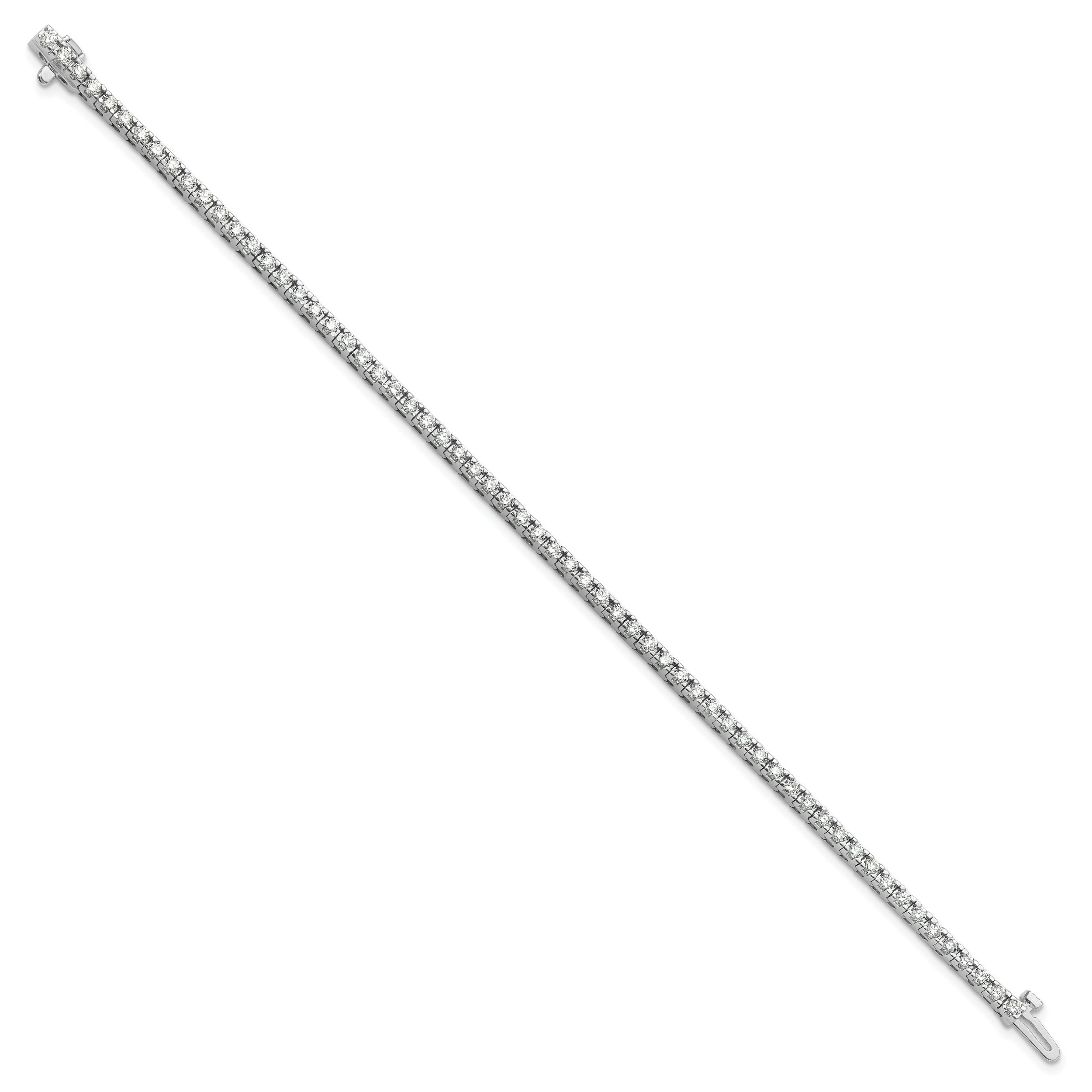 14k White Gold Complete 2.17 carat Round AAA Diamond 4-prong 7 inch Tennis Bracelet X730WAAA