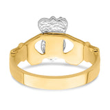 14k Two-tone Polished Claddagh Ring D101