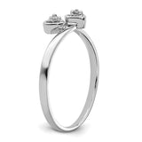 14k White Gold Polished VS Diamond Two Hearts Ring Y1836VS