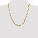 14K 26 inch 5.5mm Concave Open Figaro with Lobster Clasp Chain LFG140