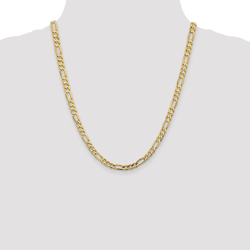 14K 26 inch 5.5mm Concave Open Figaro with Lobster Clasp Chain LFG140