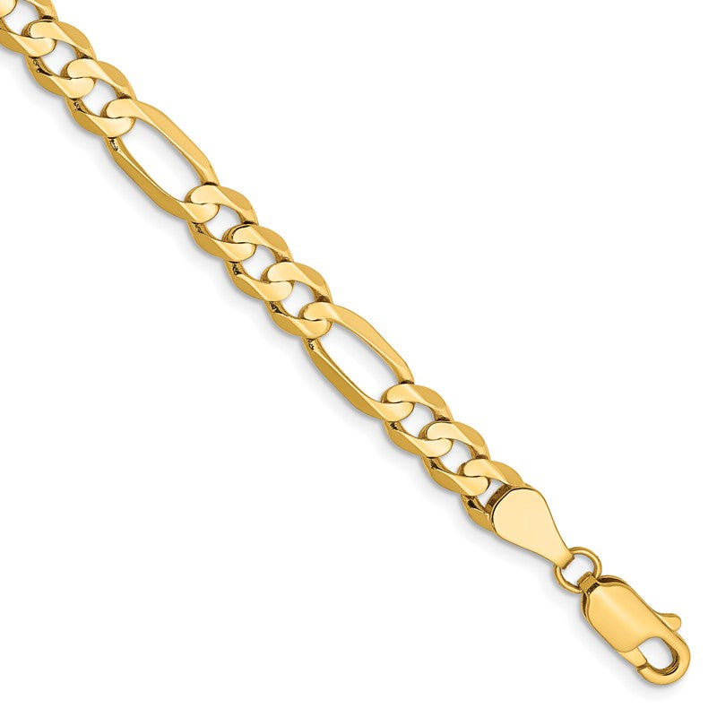 14K 26 inch 5.5mm Concave Open Figaro with Lobster Clasp Chain LFG140
