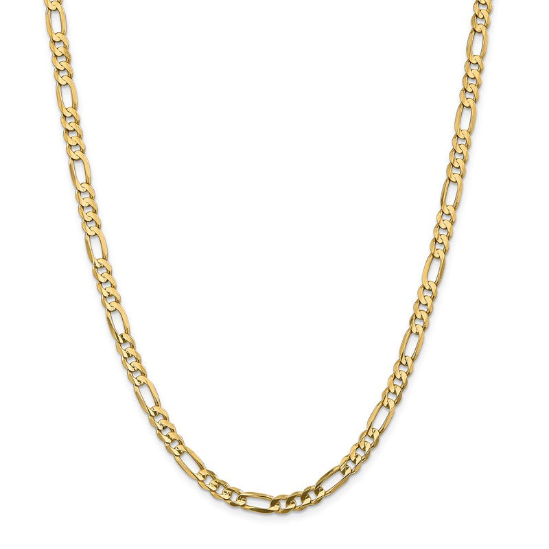 14K 26 inch 5.5mm Concave Open Figaro with Lobster Clasp Chain LFG140