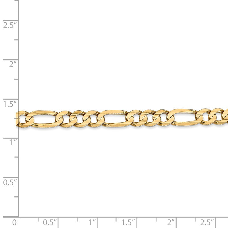 14K 26 inch 5.5mm Concave Open Figaro with Lobster Clasp Chain LFG140