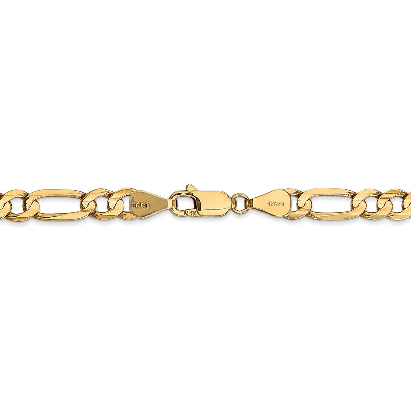 14K 26 inch 5.5mm Concave Open Figaro with Lobster Clasp Chain LFG140