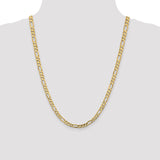 14K 26 inch 5.5mm Concave Open Figaro with Lobster Clasp Chain LFG140