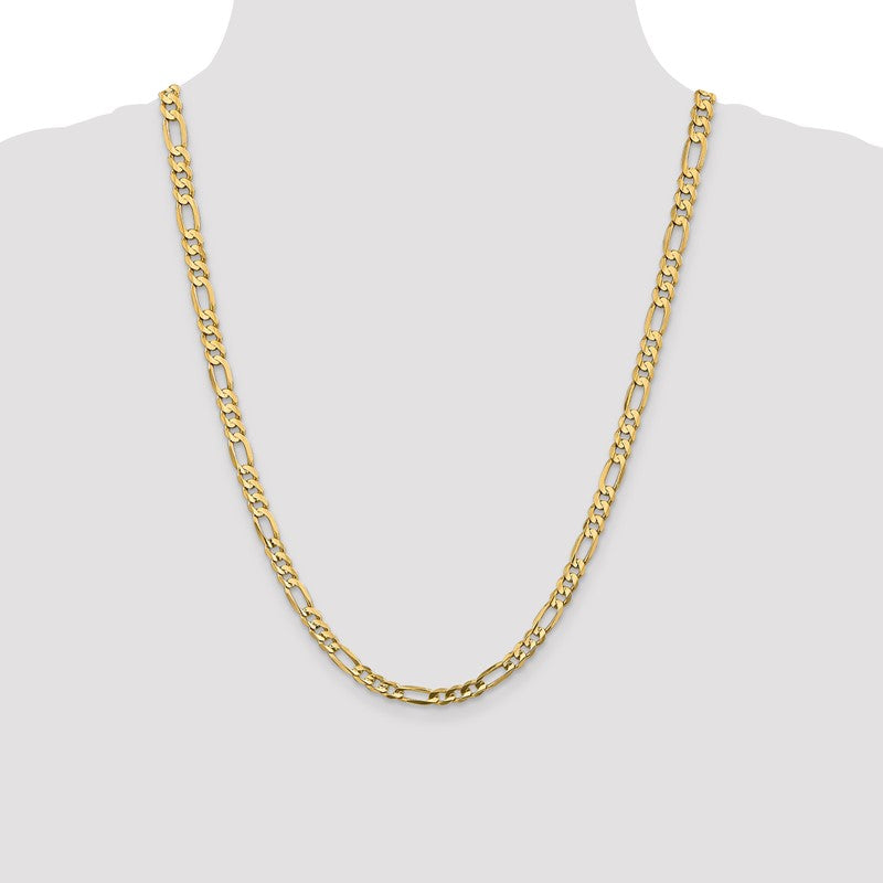 14K 26 inch 5.5mm Concave Open Figaro with Lobster Clasp Chain LFG140