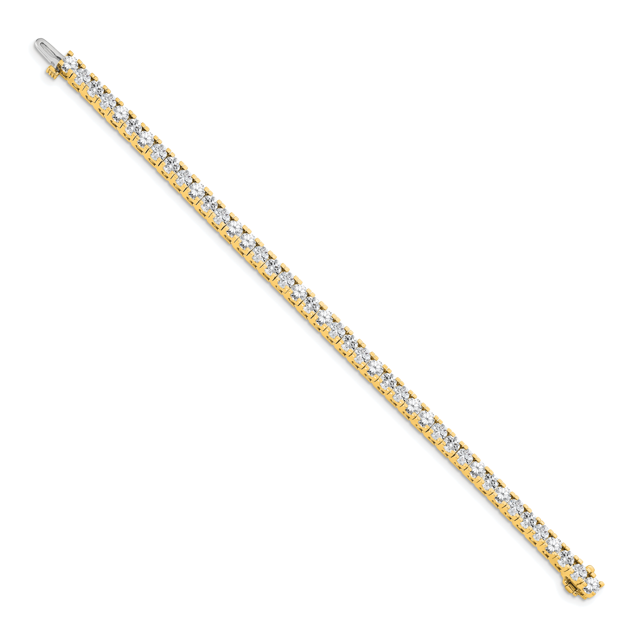 14k Complete 7.5 carat Round AAA Diamond 4-prong 7 inch Tennis Bracelet X2045AAA