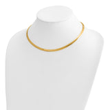 14k Two-tone 5mm Reversible White and Yellow 16 inch Domed Omega Necklace ROM5