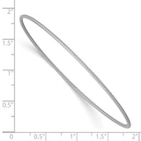 14k White Gold Polished Textured Twist 1.50mm Slip-on Round Bangle Bracelet DB543