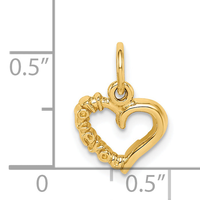 14k Polished I LOVE YOU Heart Charm C2170