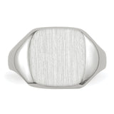 14k White Gold 10.5x11.0mm Cushion Open Back Signet Ring RS606