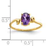 14k 7x5mm Oval Amethyst Twist Ring Y4663AM