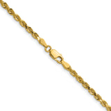 14K 36 inch 3mm Diamond-cut Rope with Lobster Clasp Chain 023L