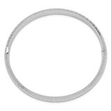 14k White Gold 5/16 Polished Textured 8.00mm Hinged Oval Bangle Bracelet DB654W