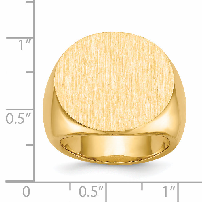 14k 21.0x21.5mm Closed Back Mens Signet Ring RS283