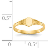 14k Polished Oval Baby Signet Ring K3849