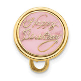 14K 3-D Aqua Blue Enameled HAPPY BIRTHDAY Cake Pendant K4057