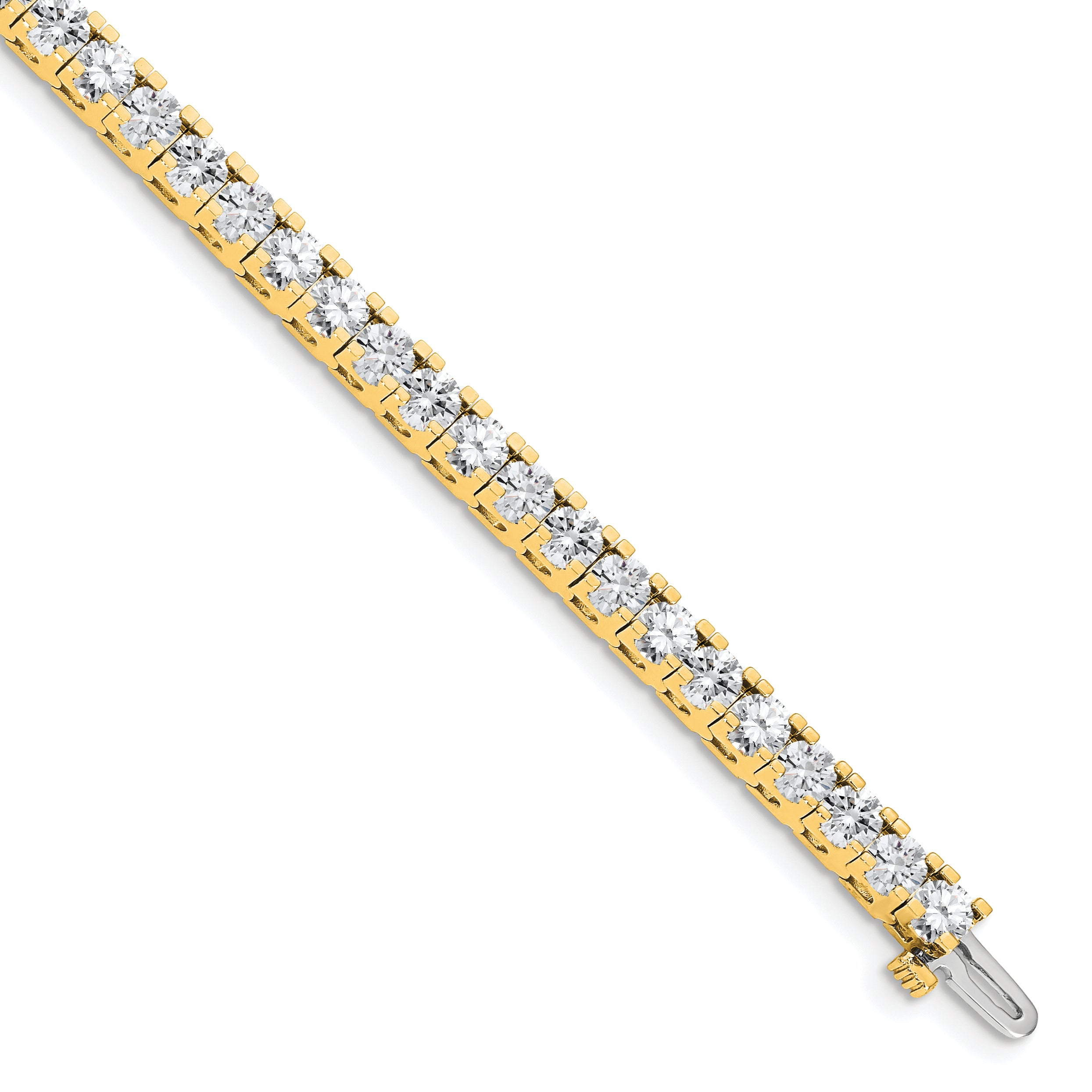 14k Complete 7.5 carat Round AAA Diamond 4-prong 7 inch Tennis Bracelet X2045AAA