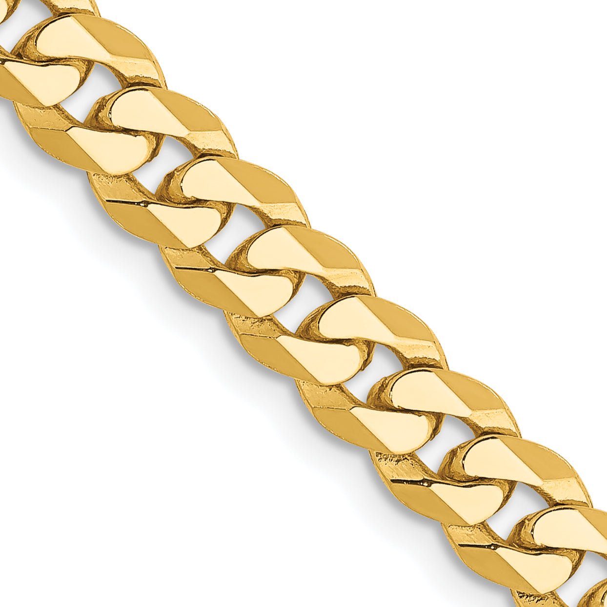 14K 26 inch 5.75mm Flat Beveled Curb with Lobster Clasp Chain FBU140