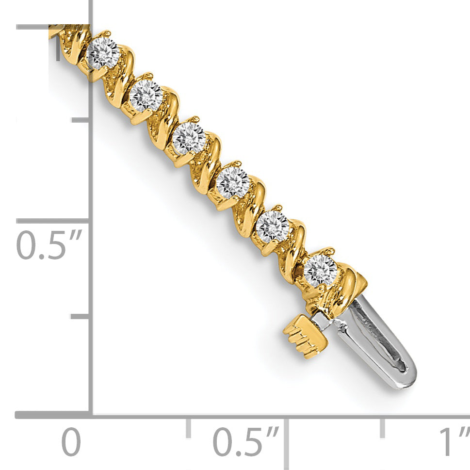 14k Complete 2 carat Round A Diamond Swirled 2-prong 7 inch Tennis Bracelet X630A