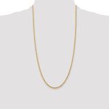 14K 26 Inch 2.75mm Diamond-cut Quadruple Rope Lobster Clasp Chain QTR021