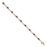 14k Complete Oval Amethyst and Diamond Infinity Link 7 inch Bracelet BM4494