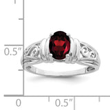 14k White Gold 7x5mm Oval Garnet ring Y4686GA