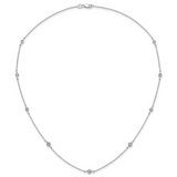14k White Gold Complete 1/2 carat Diamond 9-Station 18 inch Necklace PM3754