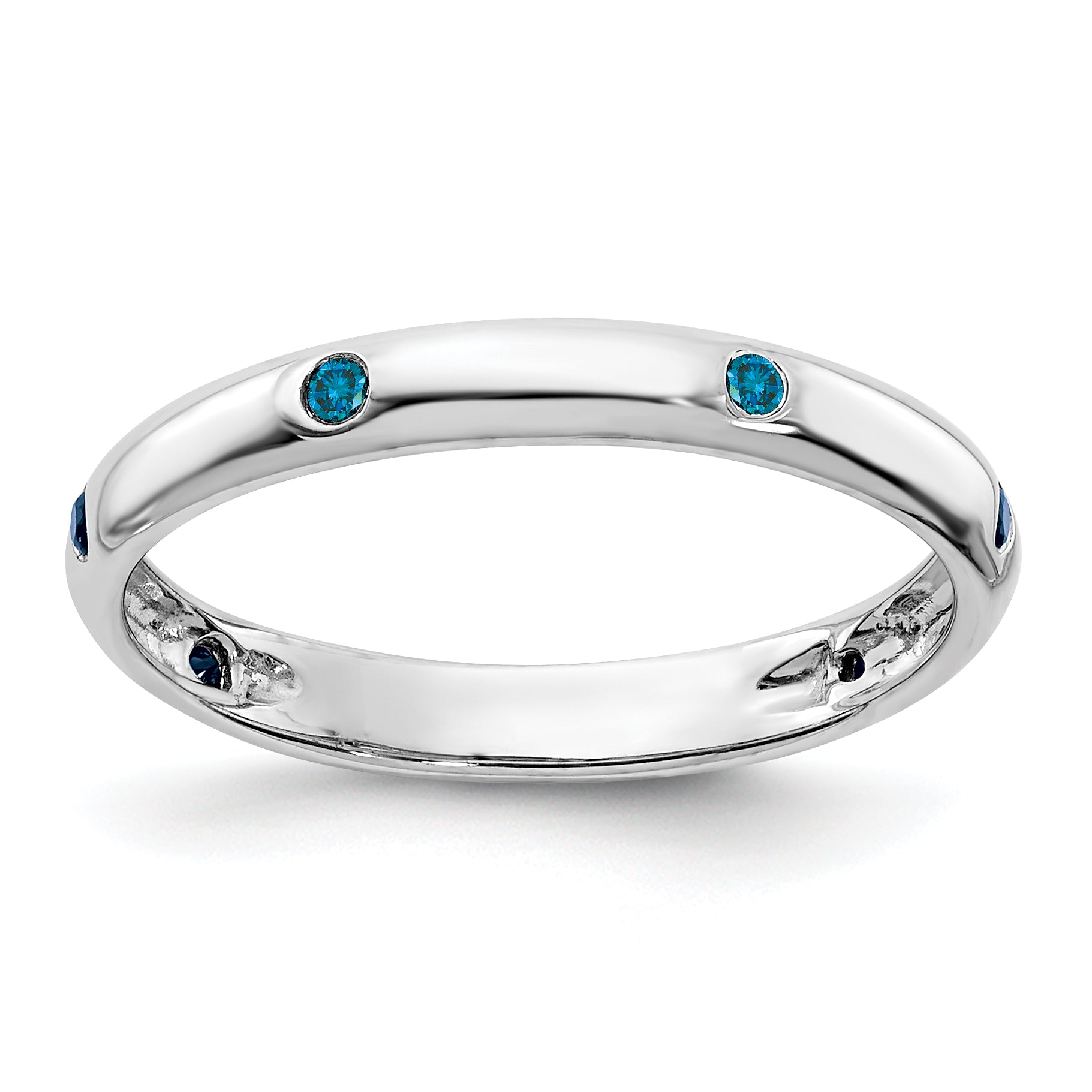 14k Rose Gold 3mm 6-stone 1/10 carat Diamond Band RM5621