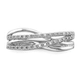 14k White Gold Polished 1/10 carat Diamond 4-Strand Ring RM5666
