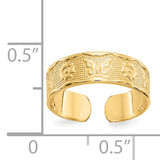 14k Flower  and Butterfly Toe Ring R564