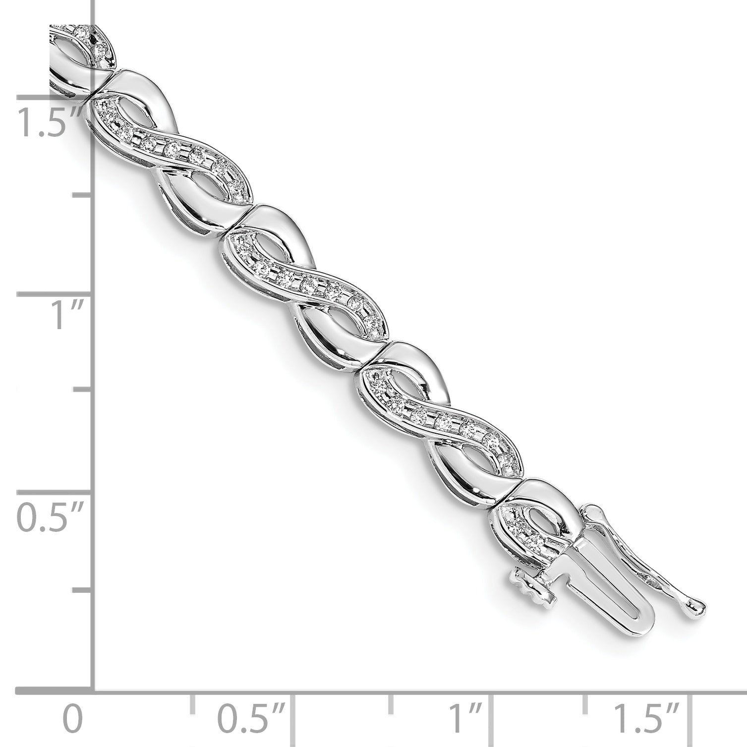 14k White Gold Complete 1/2 carat Diamond Infinity Link 7.5 inch Bracelet BM4637