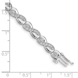 14k White Gold Complete 1/2 carat Diamond Infinity Link 7.5 inch Bracelet BM4637