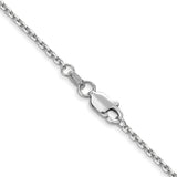 14K White Gold 10 inch 1.45mm Diamond-cut Cable with Lobster Clasp Anklet PEN146