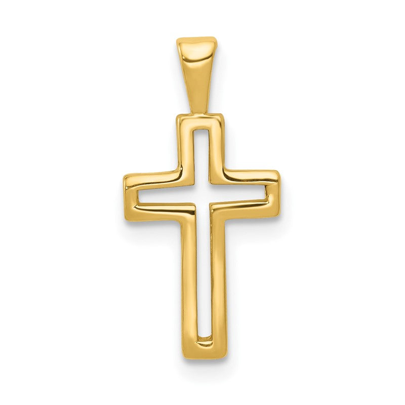 14k Cut-out Cross Charm D167