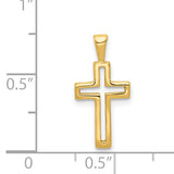 14k Cut-out Cross Charm D167