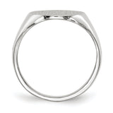 14k White Gold 15.0x18.5mm Closed Back Mens Signet Ring RS551
