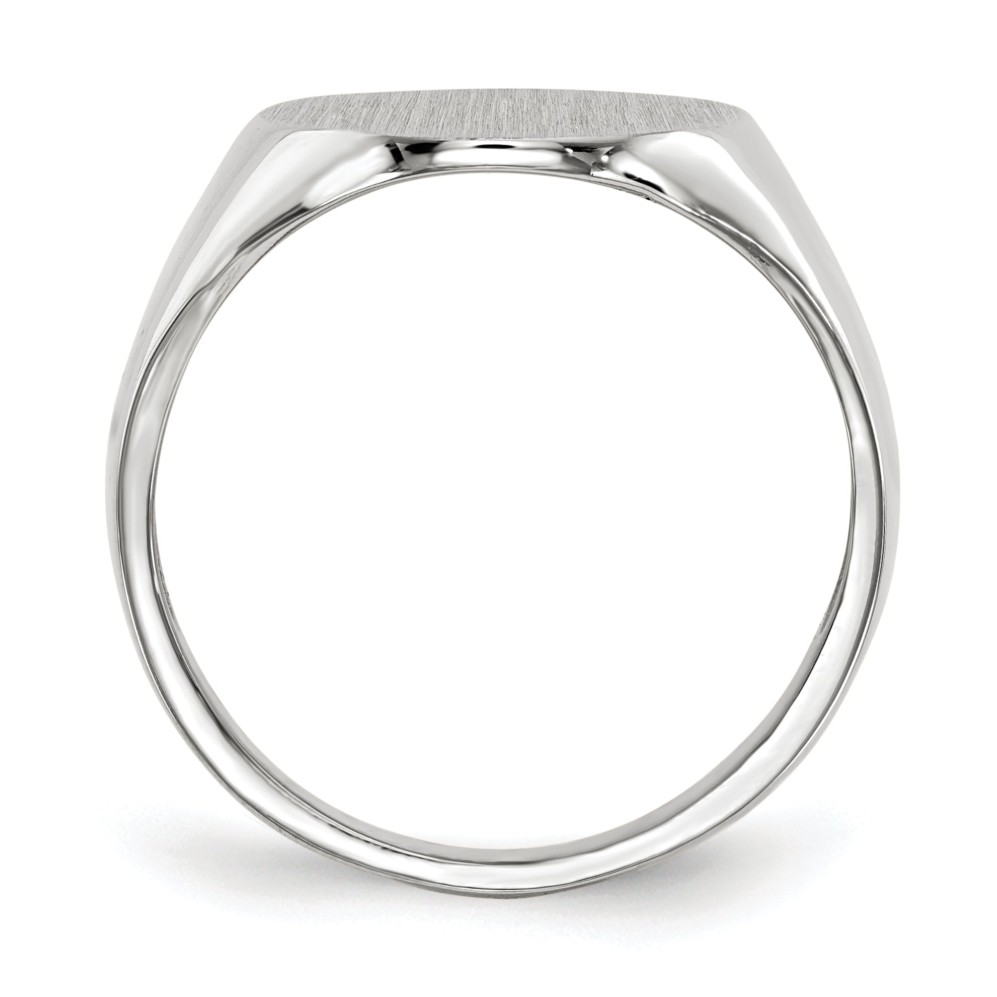 14k White Gold 15.0x18.5mm Closed Back Mens Signet Ring RS551