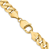 14K 26 inch 9.5mm Flat Beveled Curb with Lobster Clasp Chain FBU250