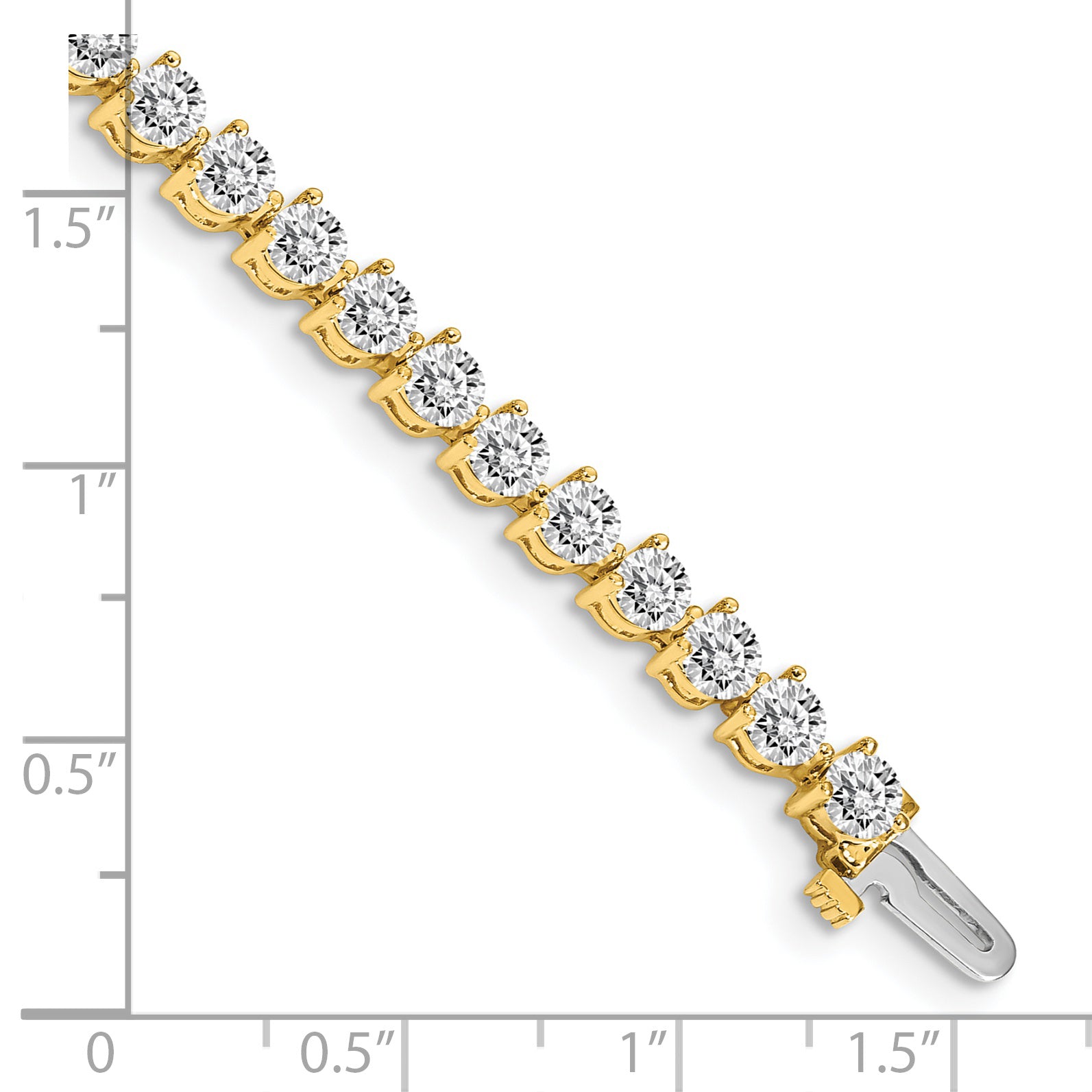 14k Complete 7 carat Round AA Diamond 3-prong 7 inch Tennis Bracelet X2842AA